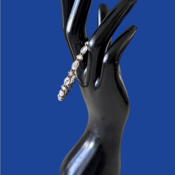 Brighton Silver Plated Clear Gemstones Bangle Bracelet Authentic - Picture 5 of 5